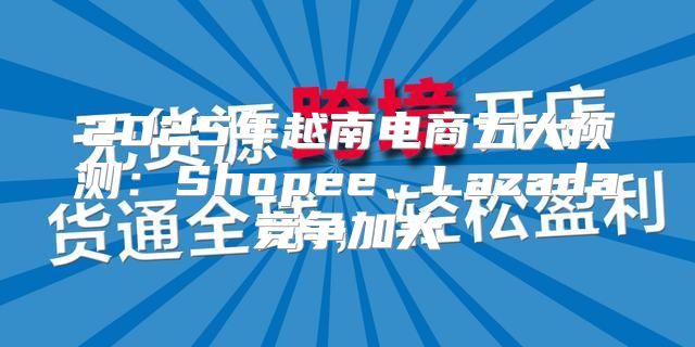 2025年越南电商五大预测：Shopee、Lazada竞争加大