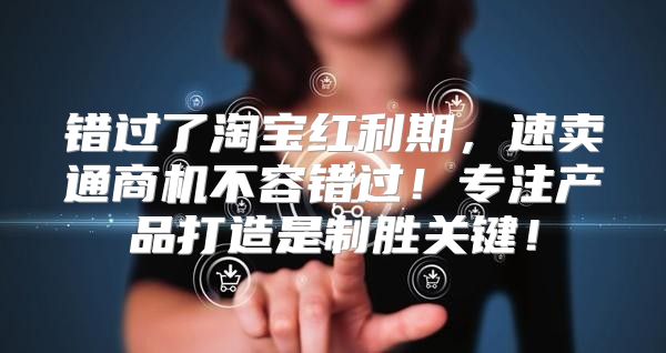 错过了淘宝红利期，速卖通商机不容错过！专注产品打造是制胜关键！