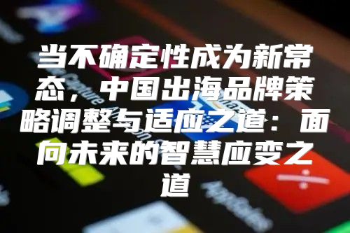 当不确定性成为新常态，中国出海品牌策略调整与适应之道：面向未来的智慧应变之道