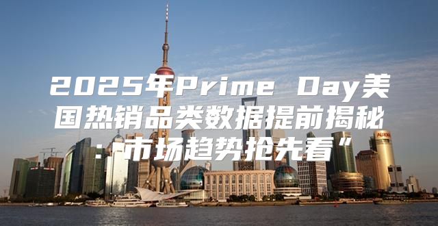 2025年Prime Day美国热销品类数据提前揭秘：市场趋势抢先看”