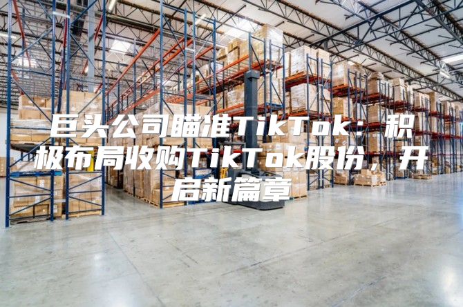 巨头公司瞄准TikTok：积极布局收购TikTok股份，开启新篇章