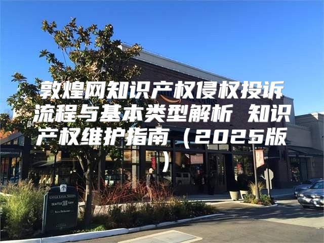 敦煌网知识产权侵权投诉流程与基本类型解析 知识产权维护指南2025版