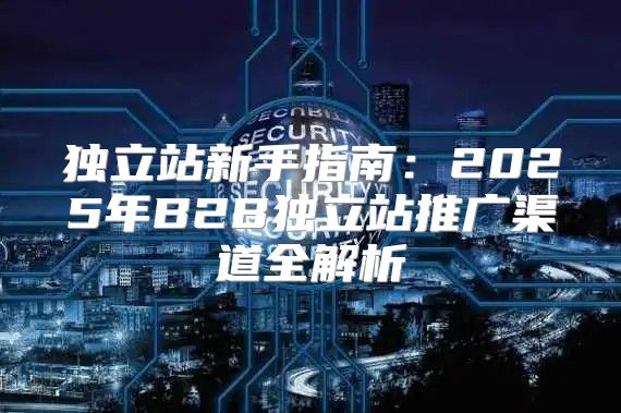 独立站新手指南：2025年B2B独立站推广渠道全解析