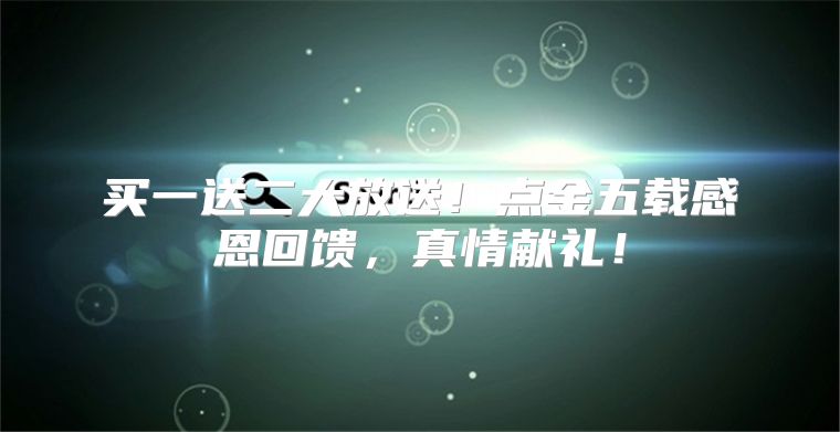 买一送二大放送！点金五载感恩回馈，真情献礼！