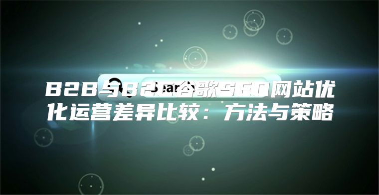 B2B与B2C谷歌SEO网站优化运营差异比较：方法与策略