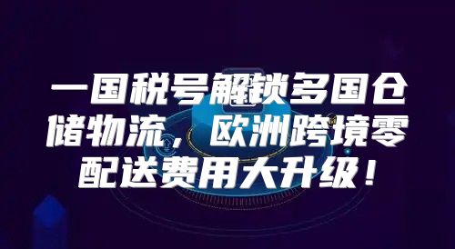 一国税号解锁多国仓储物流，欧洲跨境零配送费用大升级！