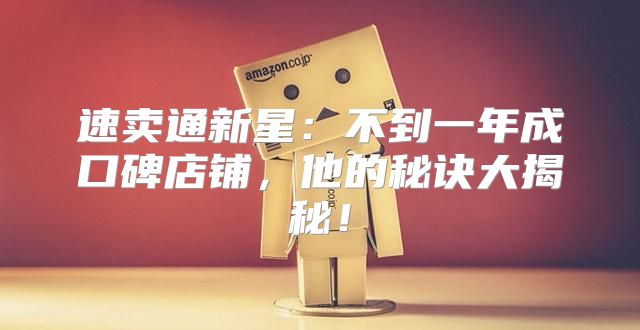 速卖通新星：不到一年成口碑店铺，他的秘诀大揭秘！
