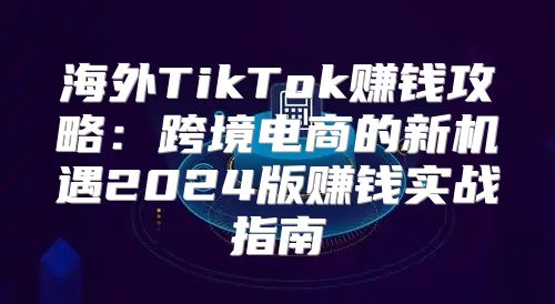 海外TikTok赚钱攻略：跨境电商的新机遇2025版赚钱实战指南