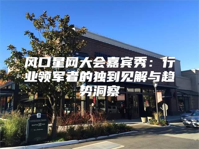 风口星网大会嘉宾秀：行业领军者的独到见解与趋势洞察
