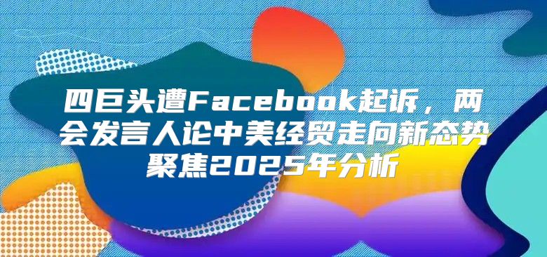 四巨头遭Facebook起诉，两会发言人论中美经贸走向新态势聚焦2025年分析
