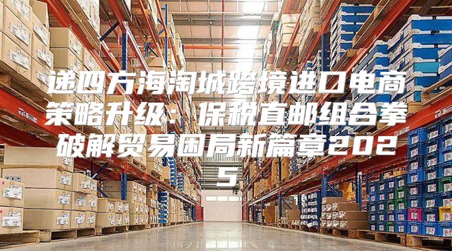 递四方海淘城跨境进口电商策略升级：保税直邮组合拳破解贸易困局新篇章2025