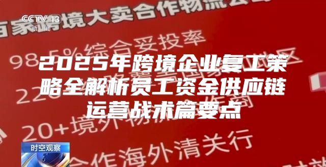 2025年跨境企业复工策略全解析员工资金供应链运营战术篇要点