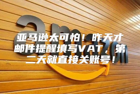 亚马逊太可怕！昨天才邮件提醒填写VAT，第二天就直接关账号！