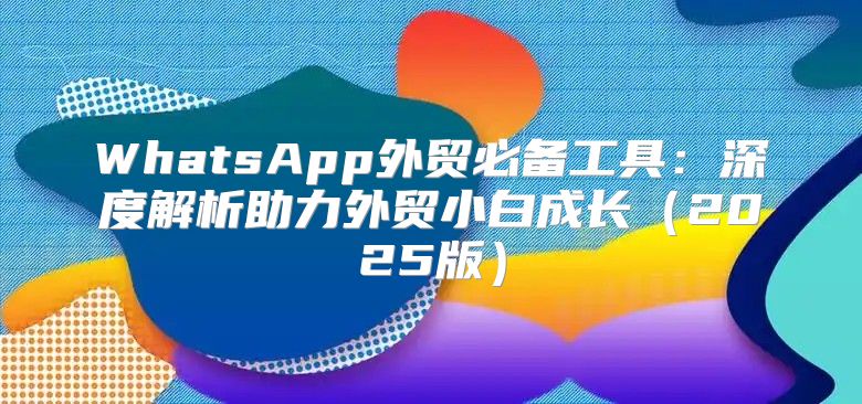 WhatsApp外贸必备工具：深度解析助力外贸小白成长2025版