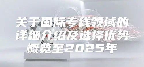 关于国际专线领域的详细介绍及选择优势概览至2025年