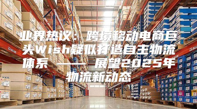 业界热议：跨境移动电商巨头Wish疑似打造自主物流体系 —— 展望2025年物流新动态