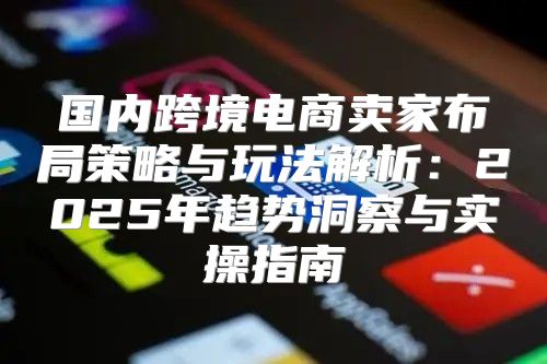 国内跨境电商卖家布局策略与玩法解析：2025年趋势洞察与实操指南