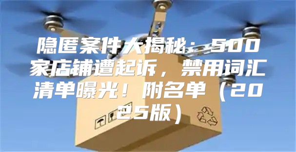 隐匿案件大揭秘：500家店铺遭起诉，禁用词汇清单曝光！附名单2025版