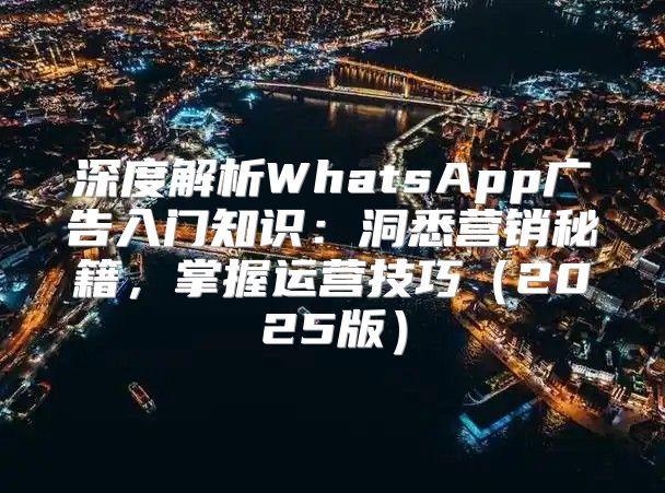 深度解析WhatsApp广告入门知识：洞悉营销秘籍，掌握运营技巧2025版