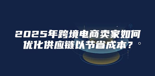2025年跨境电商卖家如何优化供应链以节省成本？