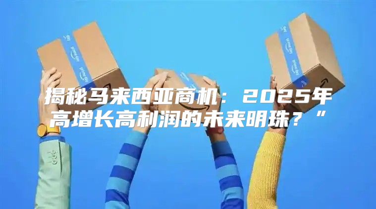 揭秘马来西亚商机：2025年高增长高利润的未来明珠？”