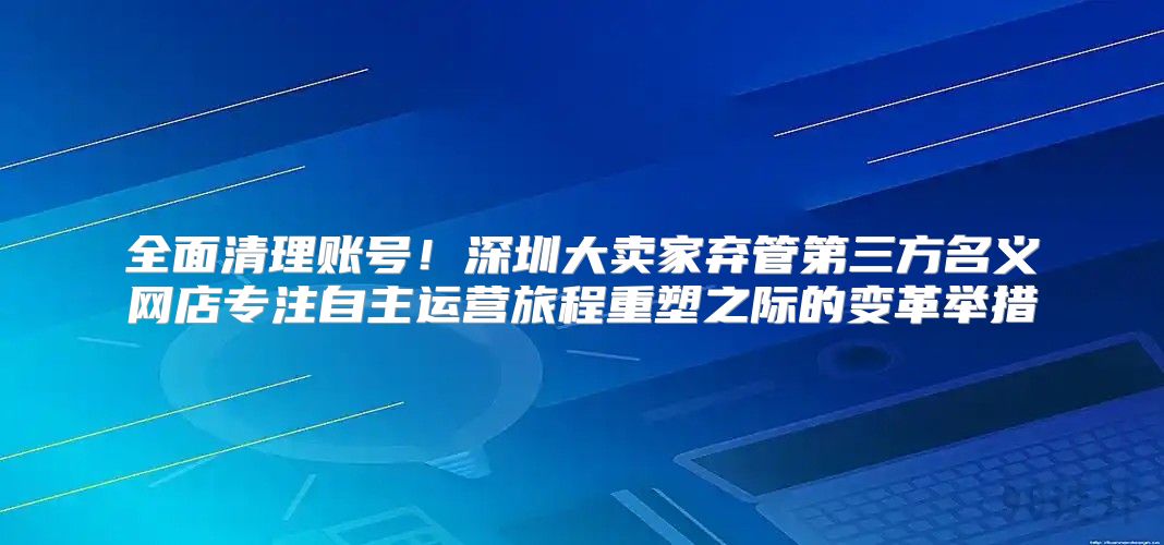 全面清理账号！深圳大卖家弃管第三方名义网店专注自主运营旅程重塑之际的变革举措