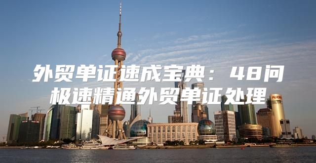 外贸单证速成宝典：48问极速精通外贸单证处理