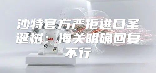 沙特官方严拒进口圣诞树：海关明确回复不行