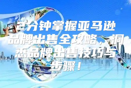 2分钟掌握亚马逊品牌出售全攻略，洞悉品牌出售技巧与步骤！