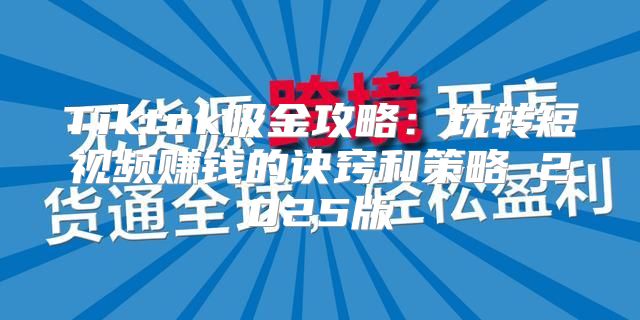 Tiktok吸金攻略：玩转短视频赚钱的诀窍和策略 2025版