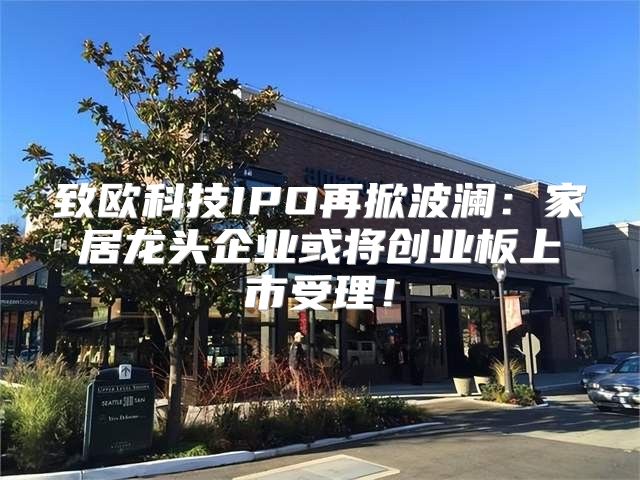 致欧科技IPO再掀波澜：家居龙头企业或将创业板上市受理！