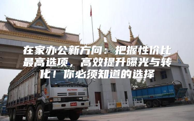 在家办公新方向：把握性价比最高选项，高效提升曝光与转化！你必须知道的选择