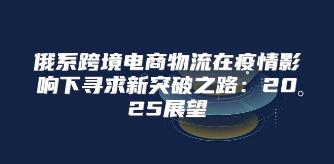 俄系跨境电商物流在疫情影响下寻求新突破之路：2025展望