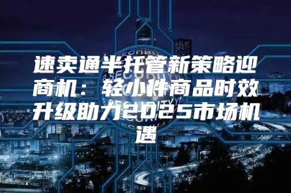 速卖通半托管新策略迎商机：轻小件商品时效升级助力2025市场机遇