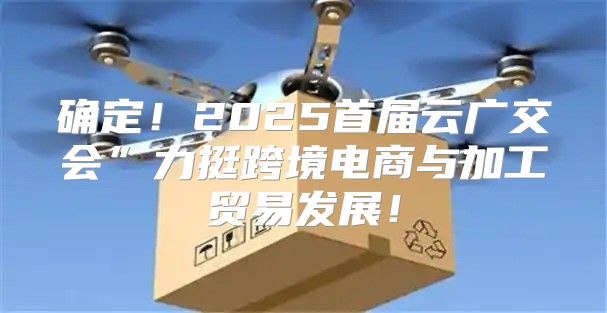 确定！2025首届云广交会”力挺跨境电商与加工贸易发展！