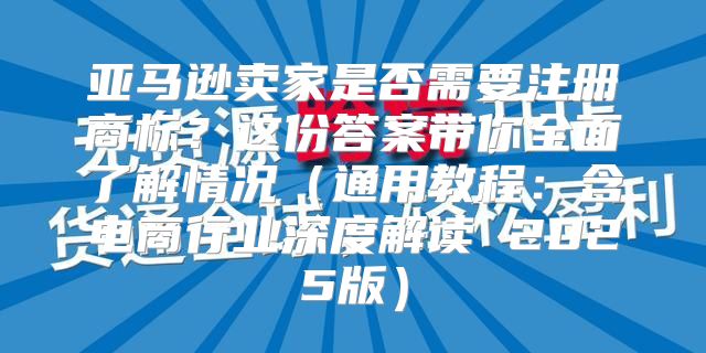 亚马逊卖家是否需要注册商标？这份答案带你全面了解情况通用教程：含电商行业深度解读 2025版