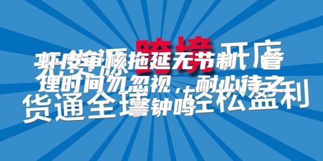 虾皮审核拖延无节制，管理时间勿忽视，耐心待之警钟鸣