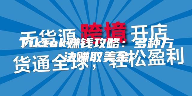 Tiktok赚钱攻略：多种方法赚取美金