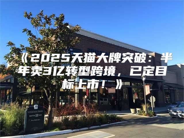 2025天猫大牌突破：半年卖3亿转型跨境，已定目标上市！