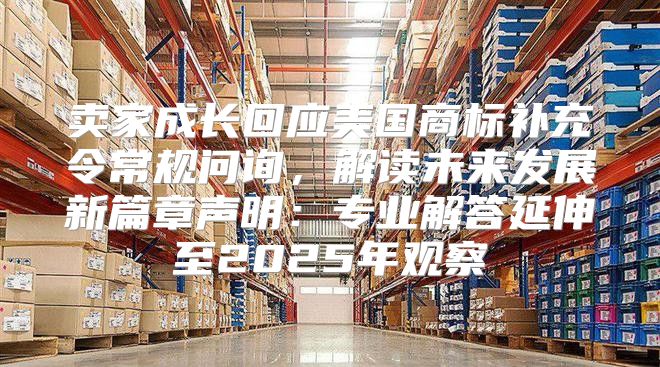 卖家成长回应美国商标补充令常规问询，解读未来发展新篇章声明：专业解答延伸至2025年观察