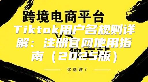Tiktok用户名规则详解：注册官网使用指南2025版