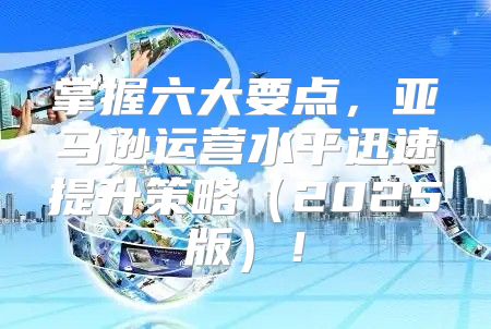 掌握六大要点，亚马逊运营水平迅速提升策略2025版！