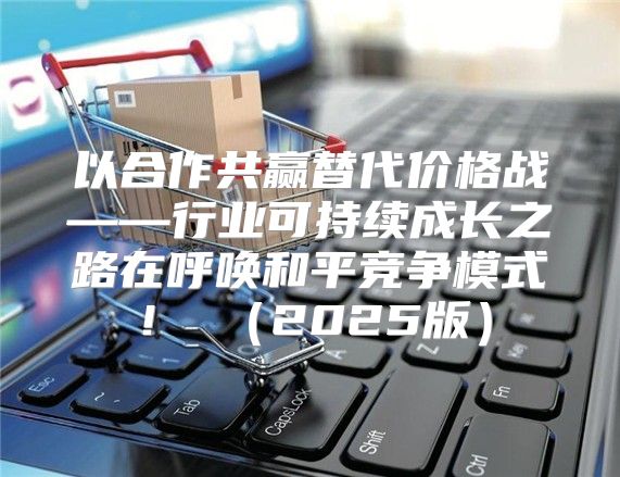 以合作共赢替代价格战——行业可持续成长之路在呼唤和平竞争模式！ 2025版