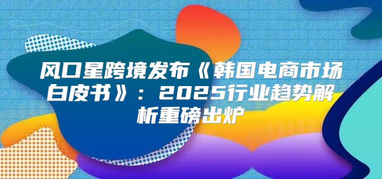 风口星跨境发布韩国电商市场白皮书：2025行业趋势解析重磅出炉