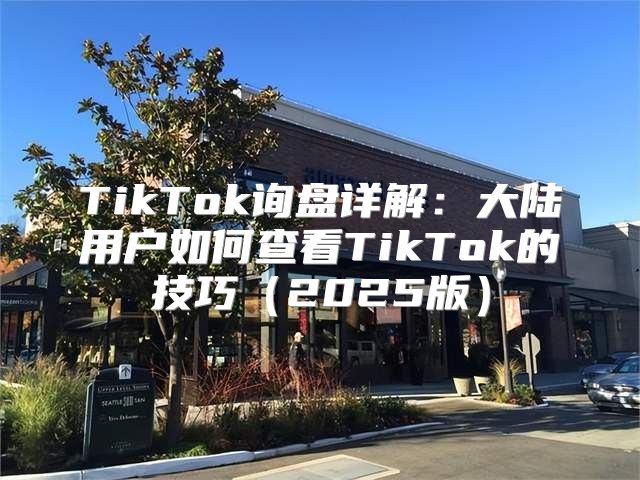 TikTok询盘详解：大陆用户如何查看TikTok的技巧2025版
