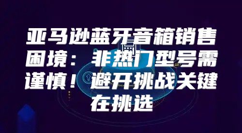 亚马逊蓝牙音箱销售困境：非热门型号需谨慎！避开挑战关键在挑选