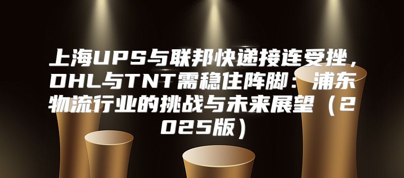 上海UPS与联邦快递接连受挫，DHL与TNT需稳住阵脚：浦东物流行业的挑战与未来展望2025版