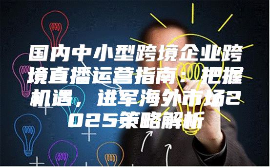 国内中小型跨境企业跨境直播运营指南：把握机遇，进军海外市场2025策略解析