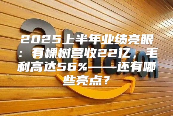 2025上半年业绩亮眼：有棵树营收22亿，毛利高达56%——还有哪些亮点？