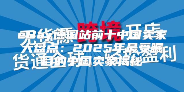 eBay德国站前十中国卖家大盘点：2025年最受瞩目的中国卖家揭秘